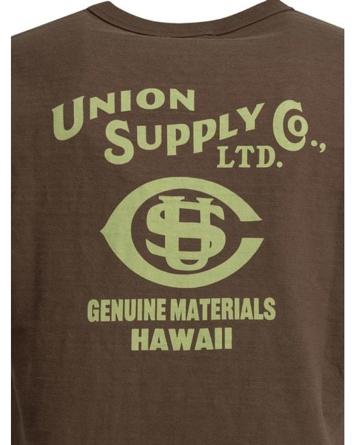 Sun Surf Brown Logo-Print Cotton T-Shirt for men