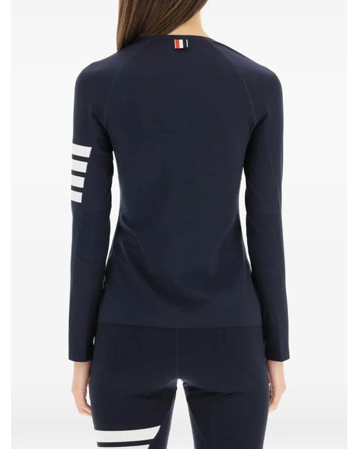 Thom Browne Blue 4-bar Compression Long Sleeve Top