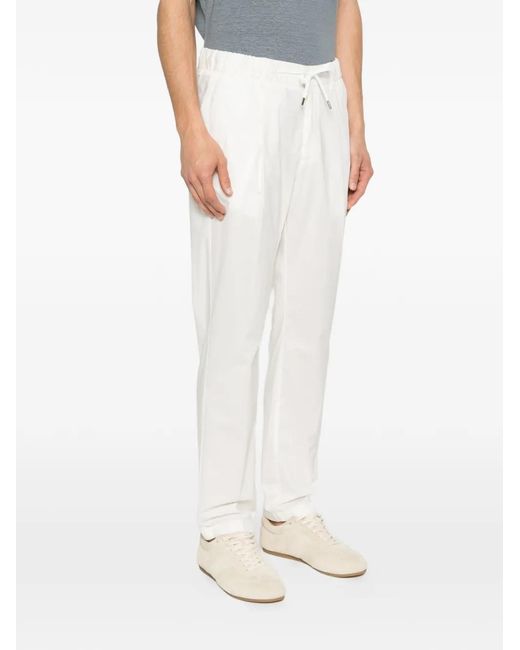 Herno White Drawstring Straight Trousers for men