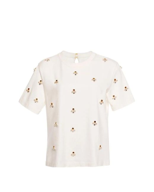 Agua Bendita White T-Shirt Brodé Sama Paraiso