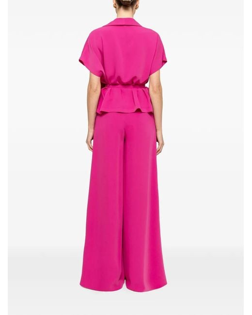 Nissa Pink Belted Scarf-Detail Top