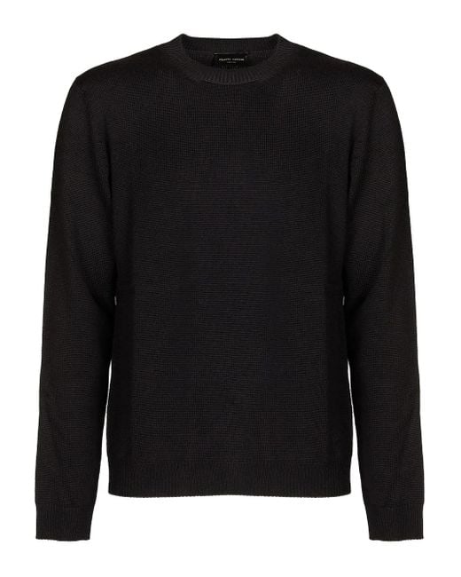 Roberto Collina Black Crew Neck Sweater for men