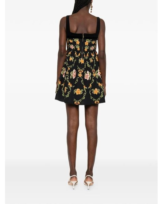 Agua Bendita Black Barbara Floral Mini Dress