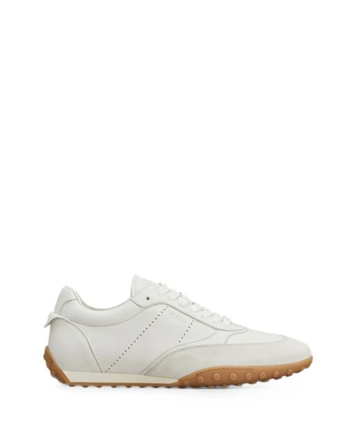 Tod's White Lace-Up Panelled Sneakers for men