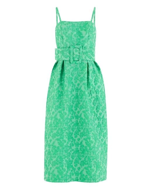 Rosie Assoulin Green Artichoke Midi Dress