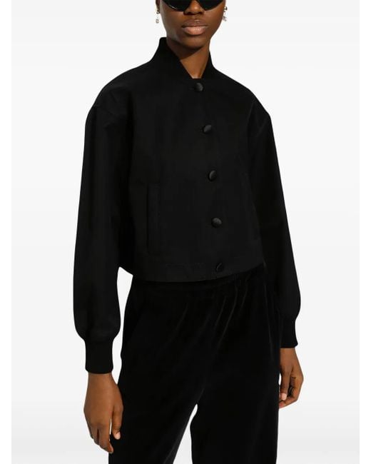 Dolce & Gabbana Black Buttoned Long Sleeve Windbreaker