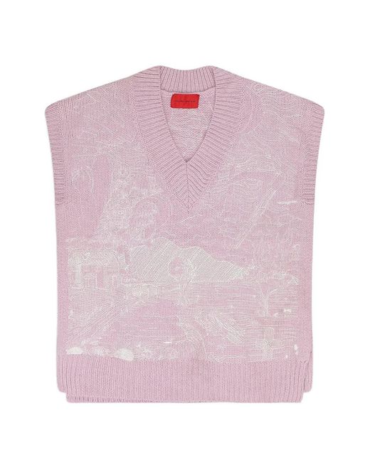 Who Decides War Pink V-Neck Vest for men