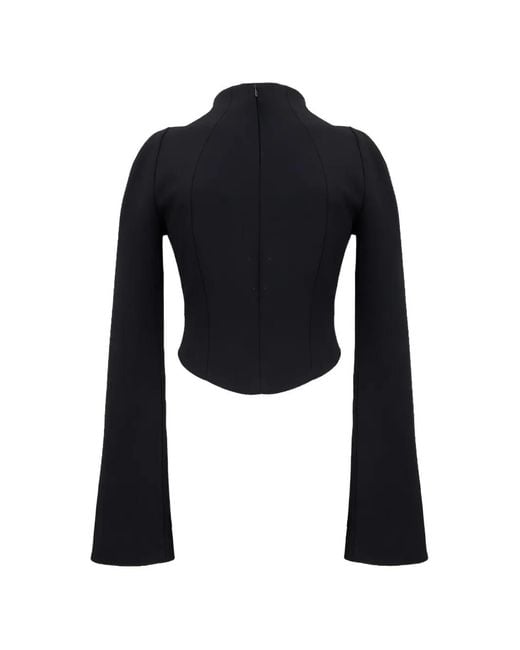 A.W.A.K.E. MODE Black Bib-Front Structured Jacket