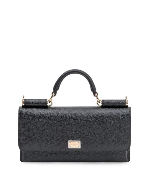 Dolce & Gabbana Blue Logo-Plaque Leather Mini Bag