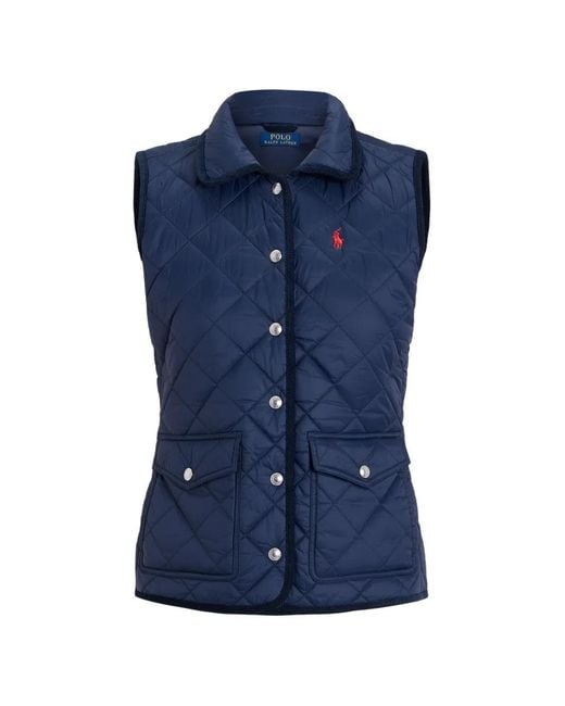 Polo Ralph Lauren Blue Doudoune À Design Sans Manches