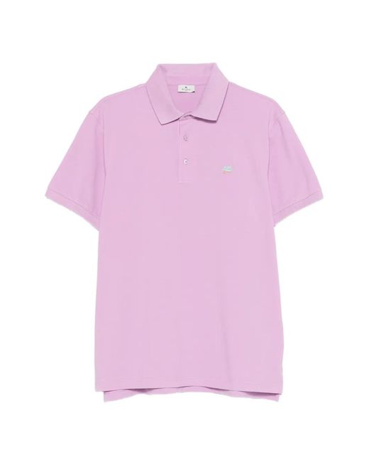 Etro Pink Buttoned Polo Shirt for men