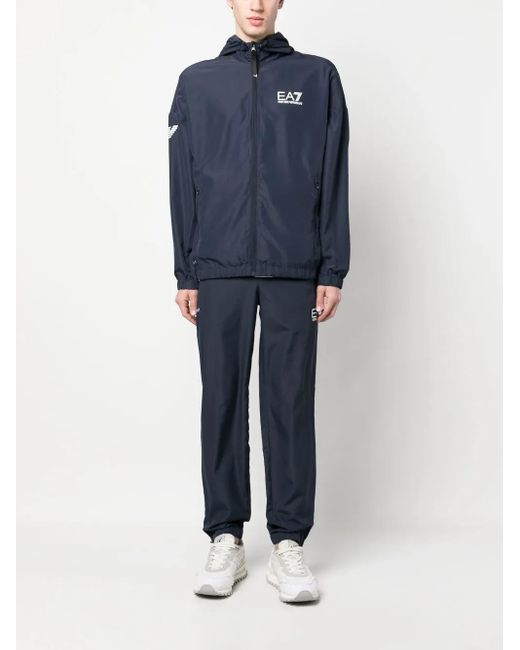 EA7 Blue Logo-Print Tracksuit for men