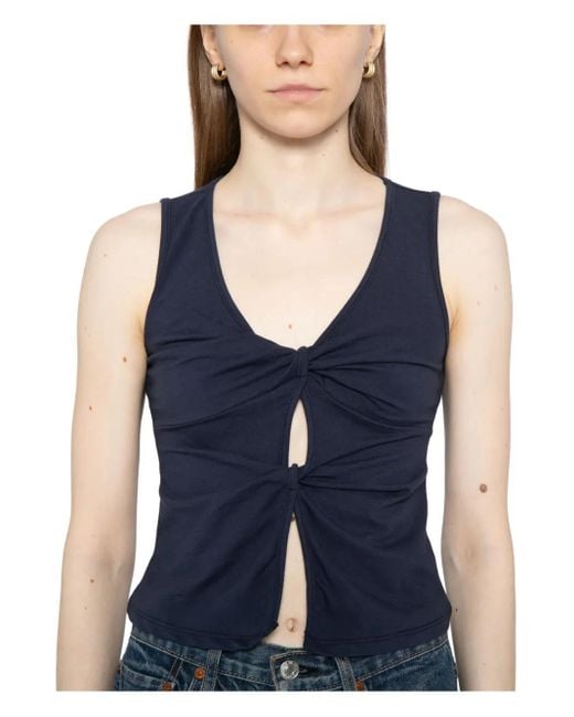 Reformation Blue Tefi Vest Top