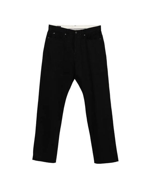 Momotaro Black Standard Straight-Leg Jeans for men