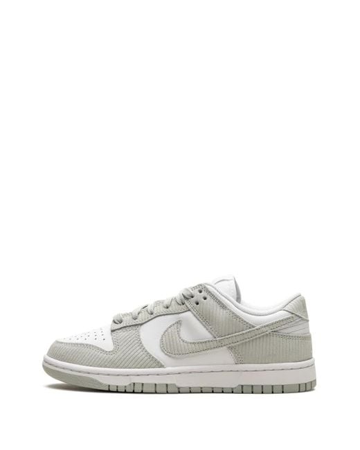 Nike White Dunk Low "Corduroy" Sneakers