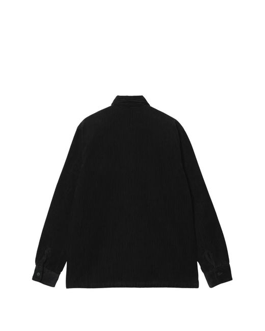 Carhartt Black Corduroy Logo-Patch Shirt Jacket for men