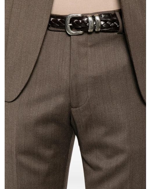 Tagliatore Brown Single-Breasted Notched-Lapel Suit for men