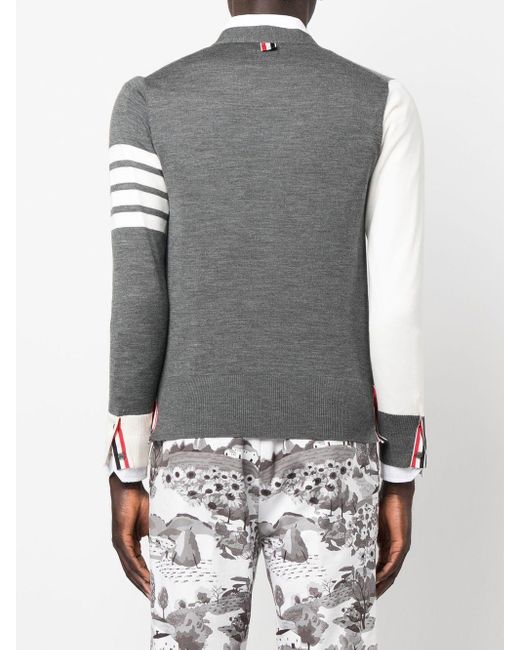 Thom Browne Vest Met Colourblocking in het Gray voor heren