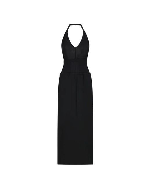 The Attico Black Halterneck Tulle Dress
