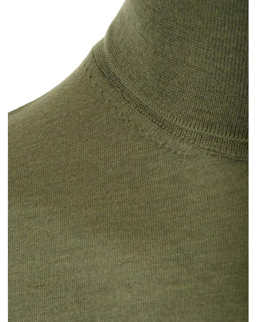 Al Duca D'aosta Green Ribbed-Trim Roll-Neck Jumper for men