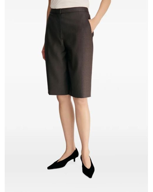 Loulou de Saison Black Robi Straight-Fit Shorts