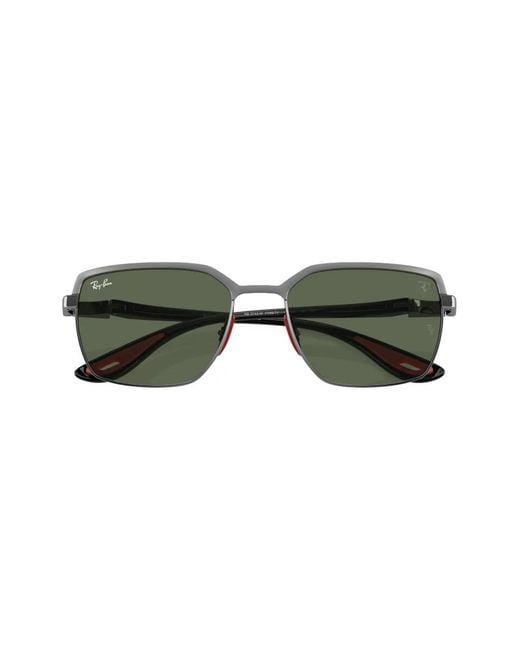 Ray-Ban Green Square-Frame Sunglasses
