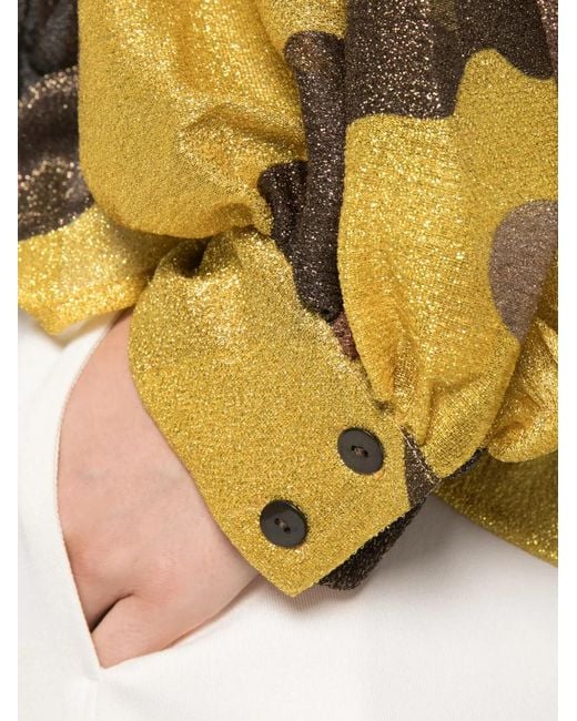 Siyu Metallic Pussy-Bow-Collar Blouse