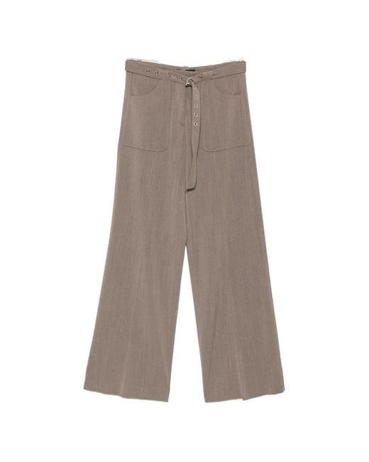 Seafarer Gray Belted Wide-Leg Trousers