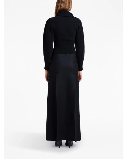 Proenza Schouler Black Felted Slit Maxi Skirt