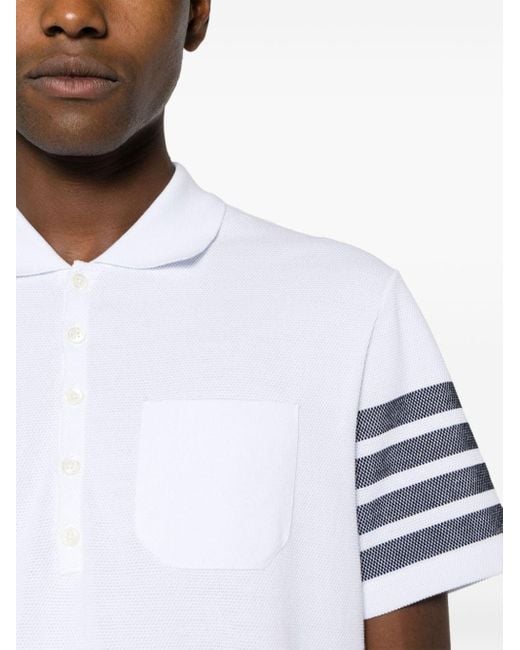 Thom Browne Poloshirt mit Logo-Streifen in White für Herren