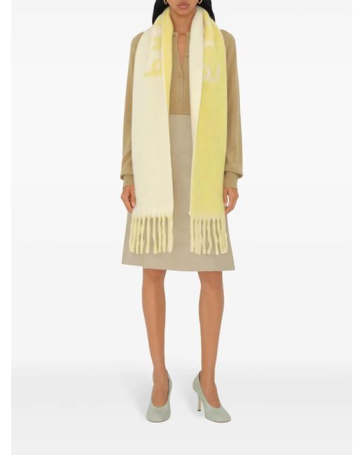 Burberry Metallic Logo-Intarsia Reversible Scarf