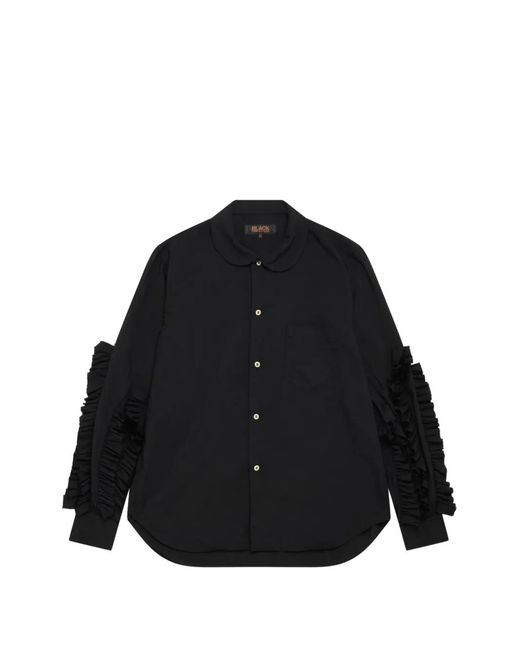 COMME DES GARÇON BLACK Black Ruffled Peter Pan-Collar Shirt