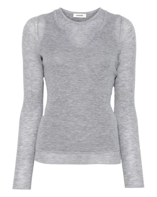 Sandro ウール セーター Gray