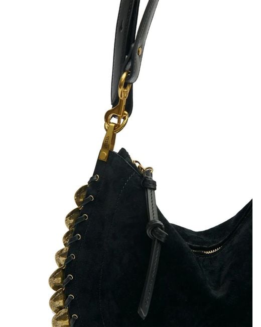 Isabel Marant Black Oskan Soft Shoulder Bag With Medallions