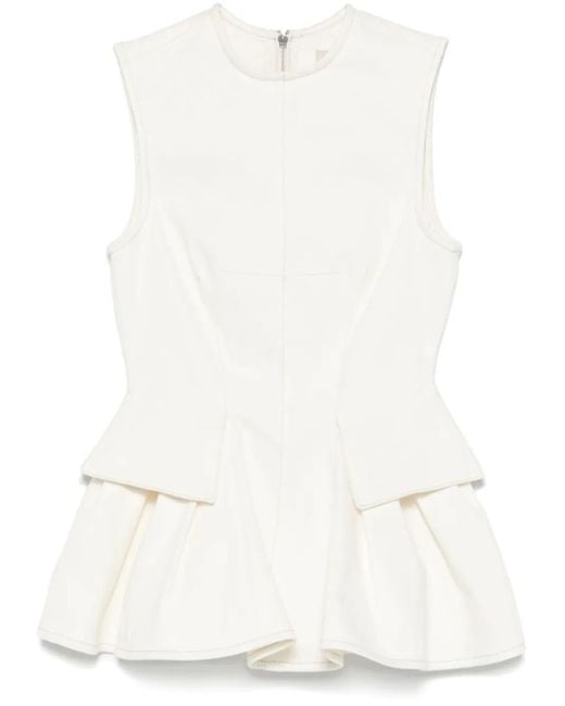 Remain ペプラム デニムトップ White