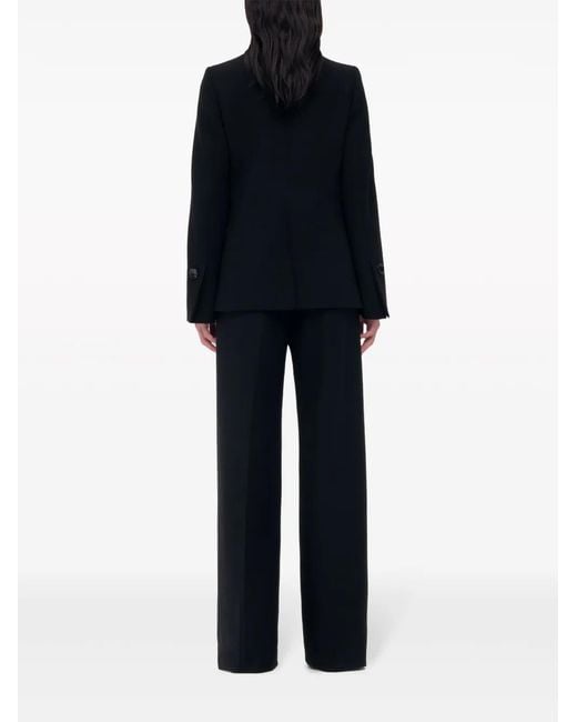 Another Tomorrow Black Single-Breasted Blazer