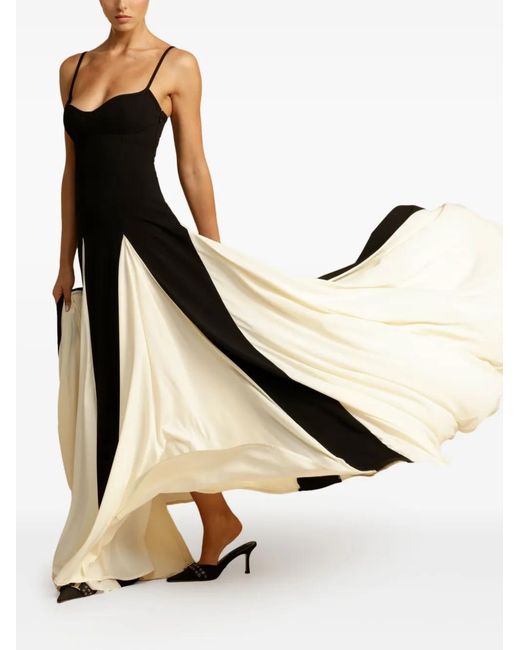 Arcina Ori Black Paloma Strappy Contrast Detail Maxi Dress