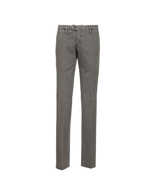 Al Duca D'aosta Gray Drill-Texture Trousers for men