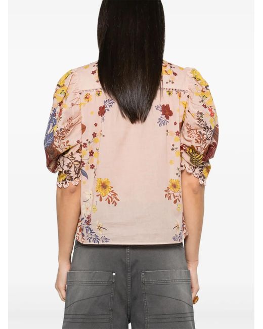 Farm Rio Pink Beauty Bouquet Blouse