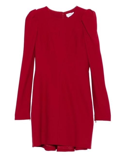 Alexander McQueen Puff-sleeve Fitted Dress Red