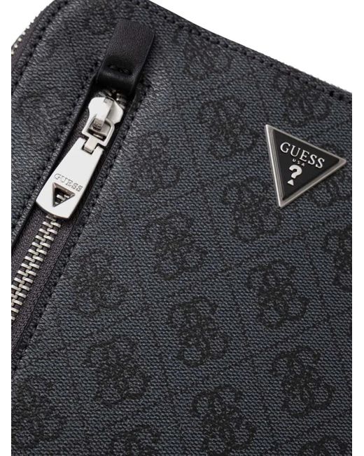 Bolso Messenger Con Monograma Guess de hombre de color Black