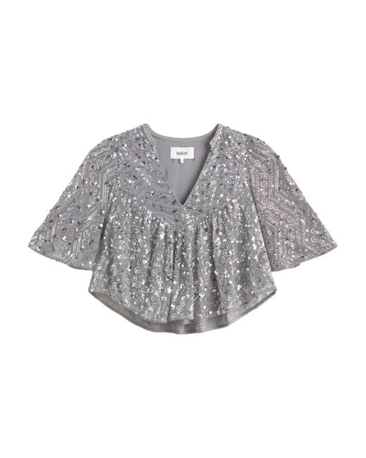 Top Cara Con Lentejuelas Ba&sh de color Gray