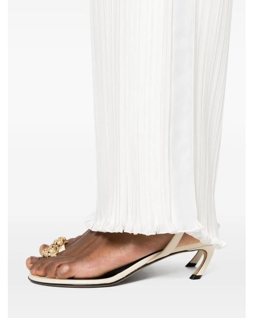 Lanvin White Pleated Trousers