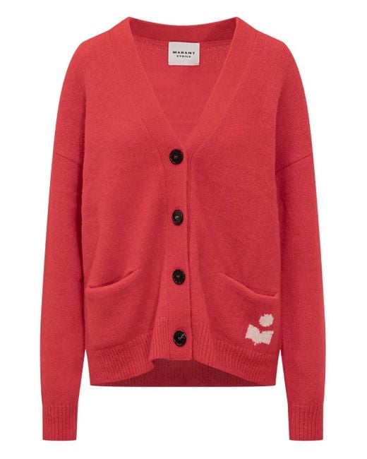 Isabel Marant Red Pocket Logo Cardigan
