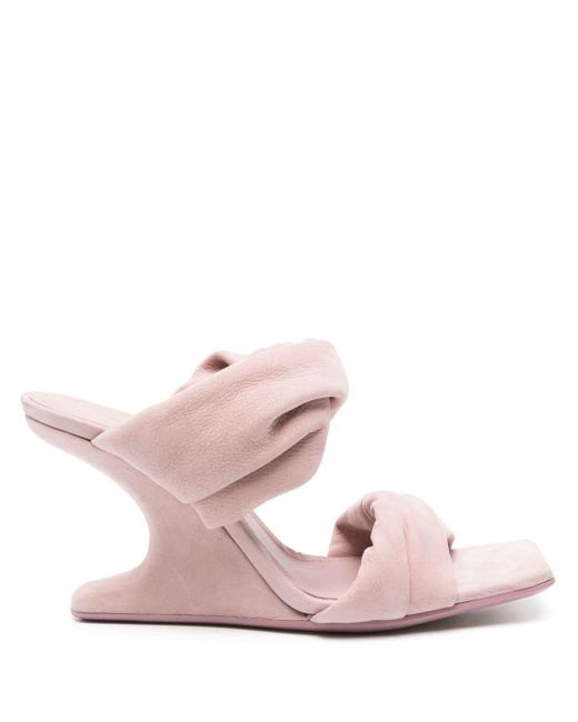 Rick Owens Pink Cantilever 8 110mm Nubuck Mules