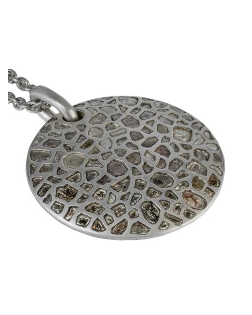 Collier Disk En Sterling Serti De Diamant Parts Of 4 en coloris Gray