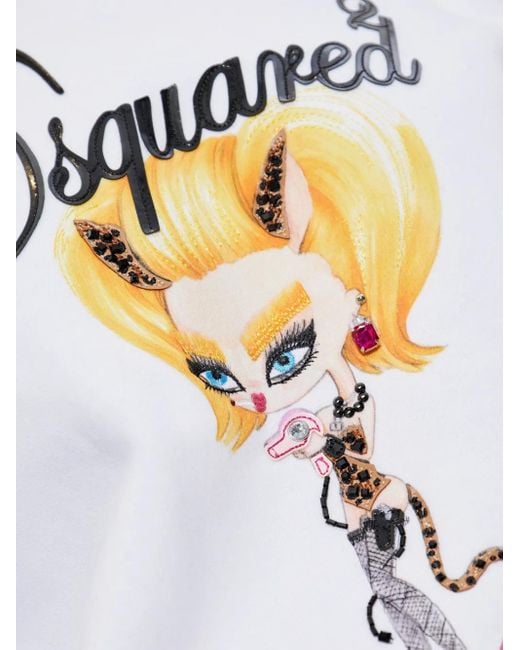 DSquared² White Gemstone-Print Sweater