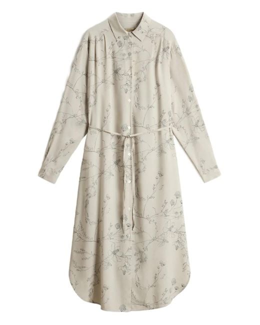 Woolrich White Floral Print Shirt Dress