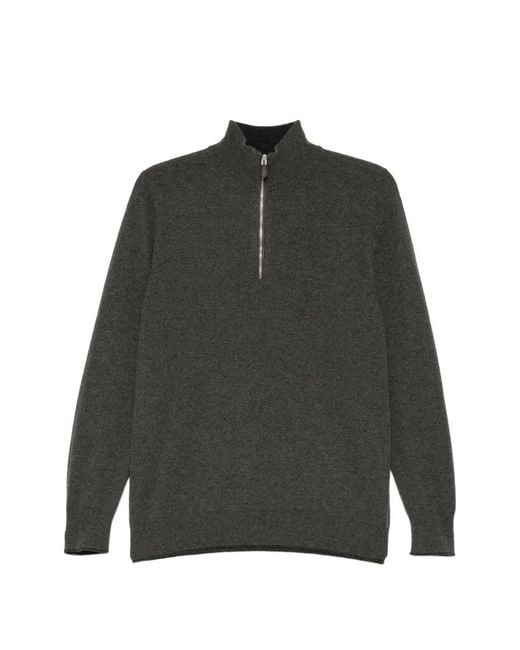 N.Peal Cashmere Gray Carnaby Sweater for men