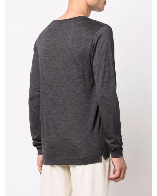 Zanone Gray Round Neck Knitted Top for men